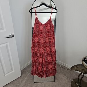 No Boundaries Red and Black Midi Dress